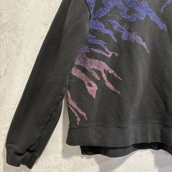 All Saints Ombre Stripes Lo Sweatshirt Women's Size Medium Gray Blue Pink Terry - Picture 3 of 14